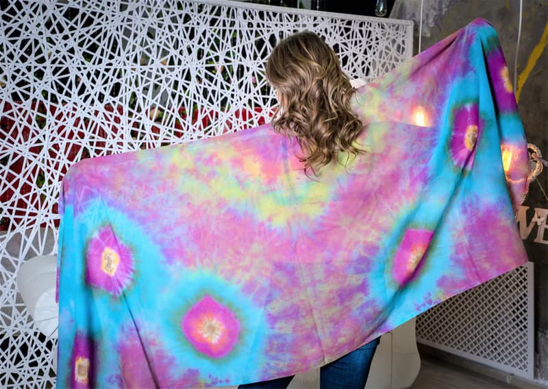Cotton scarf Blue purple long scarf Large shawl Great women gift Tie dye scarf