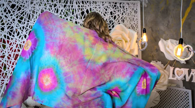 Cotton scarf Blue purple long scarf Large shawl Great women gift Tie dye scarf
