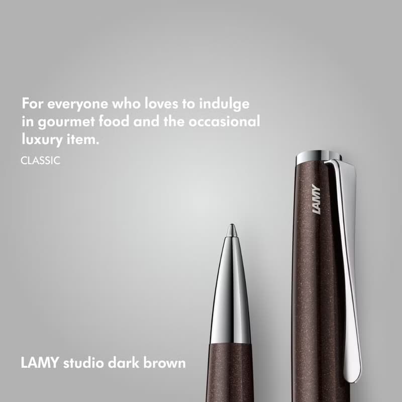 【雷雕免費刻字】LAMY 原子筆+筆袋禮盒 / studio 系列  - 咖啡