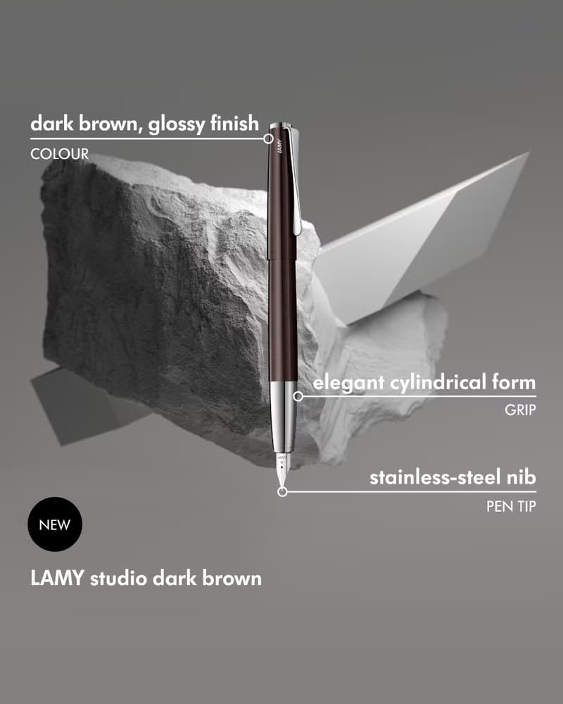 【雷雕免費刻字】LAMY 原子筆+筆袋禮盒 / studio 系列  - 咖啡
