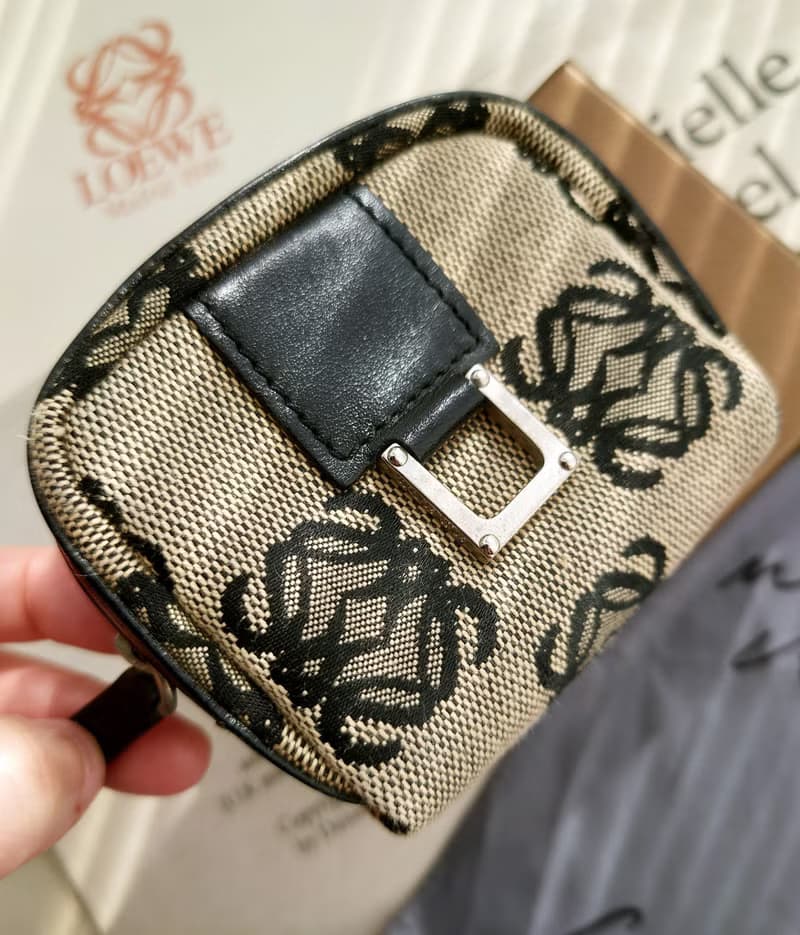 中古美品 帶盒 Loewe 老花收納小錢包零錢包銀包短夾零錢包散紙包