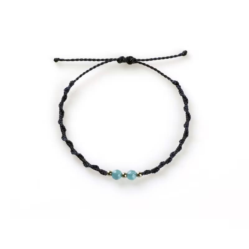 March Birthstone Aquamarine Gemstone Macrame Knot Bracelet