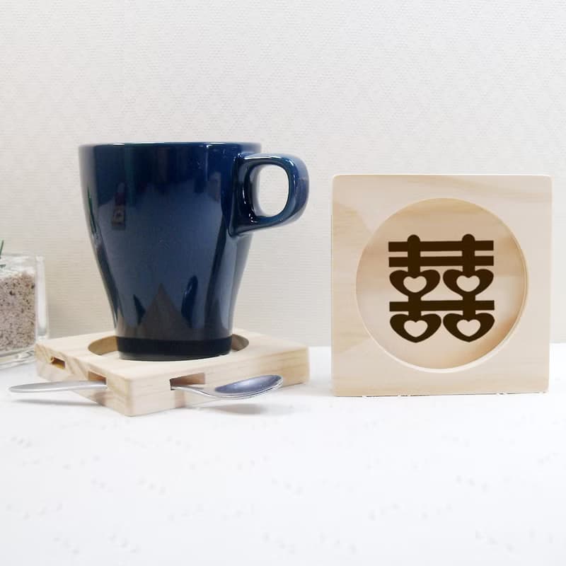 囍事臨門 想要說的祝福 印在杯墊上 特別的 新人 結婚禮物