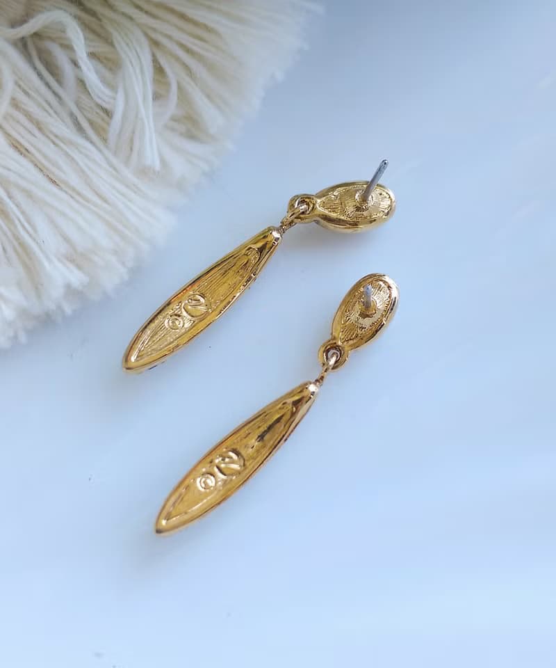 Vintage Jewelry 西洋古董飾品 SWAROVSKI 簡約垂墜  針式耳環
