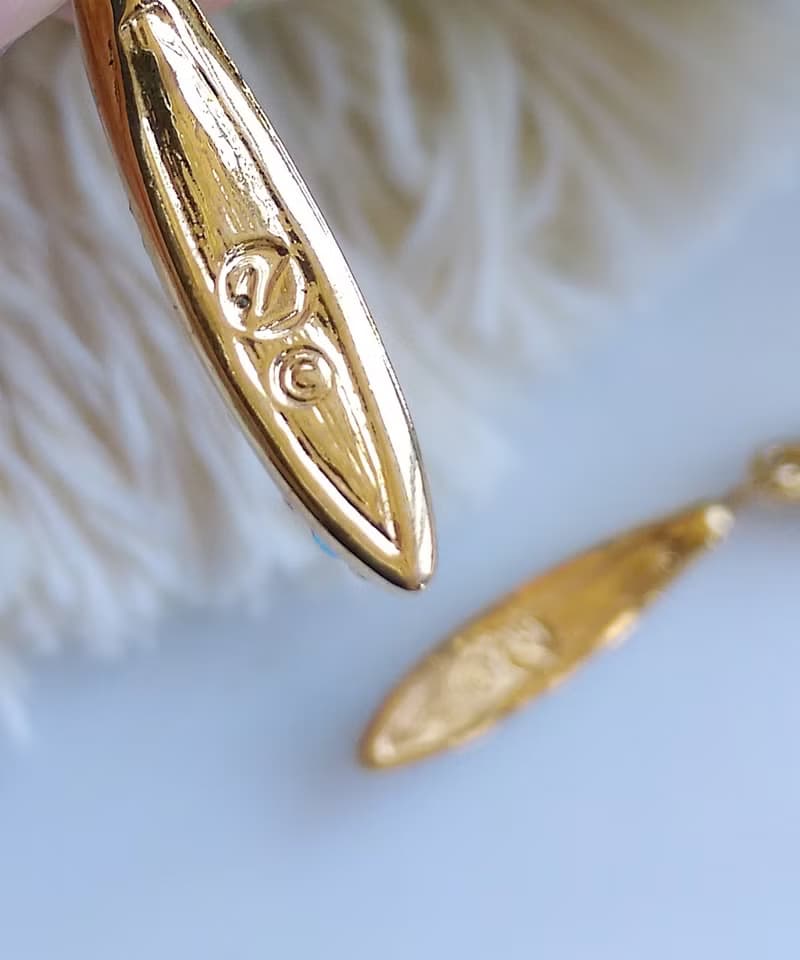 Vintage Jewelry 西洋古董飾品 SWAROVSKI 簡約垂墜  針式耳環