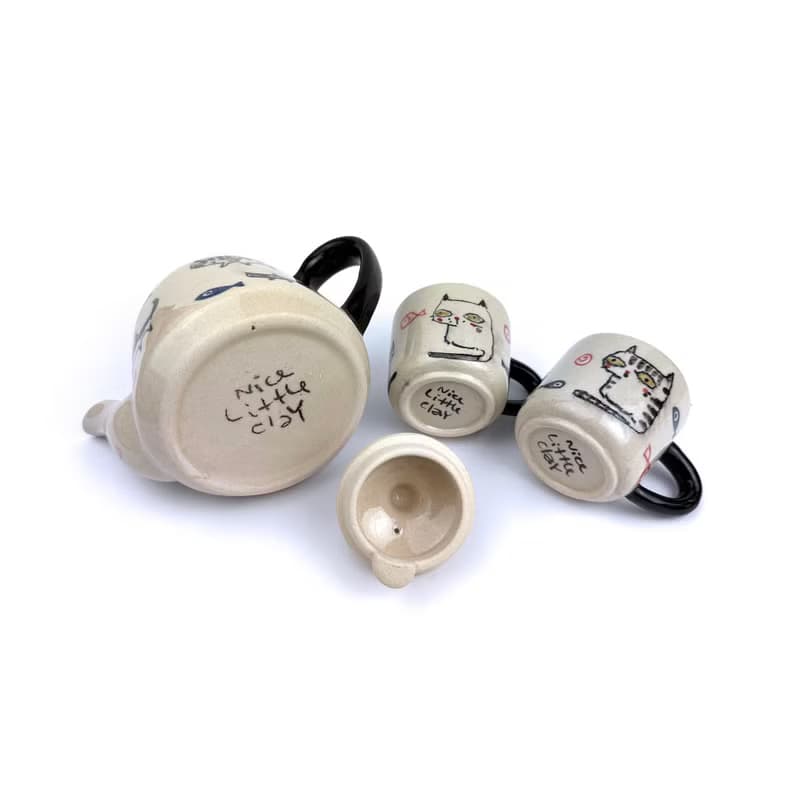 Nice Little Clay 手工杯與茶壺 貓與魚 0133-26 / 0601-10