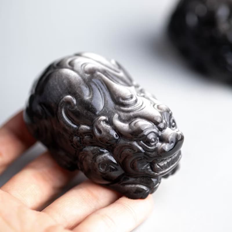 銀曜石招財大貔貅 | 招財防小人水晶擺件 | 天然水晶禮物