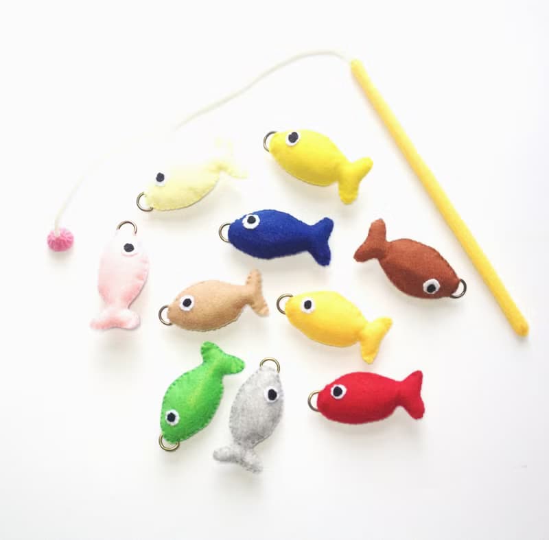 フェルト　お魚釣りセット　数字　知育おもちゃ　子ども