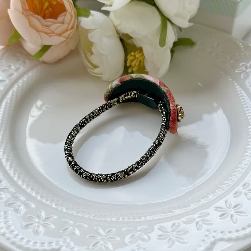 橢圓弧形髮圈髮飾-乾燥花束