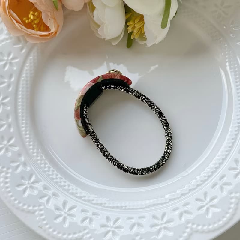 橢圓弧形髮圈髮飾-乾燥花束