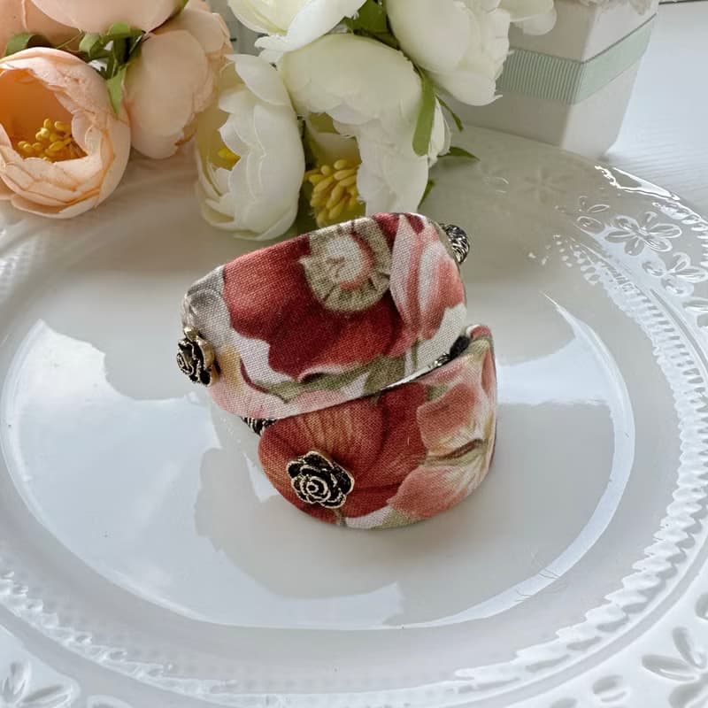 橢圓弧形髮圈髮飾-乾燥花束