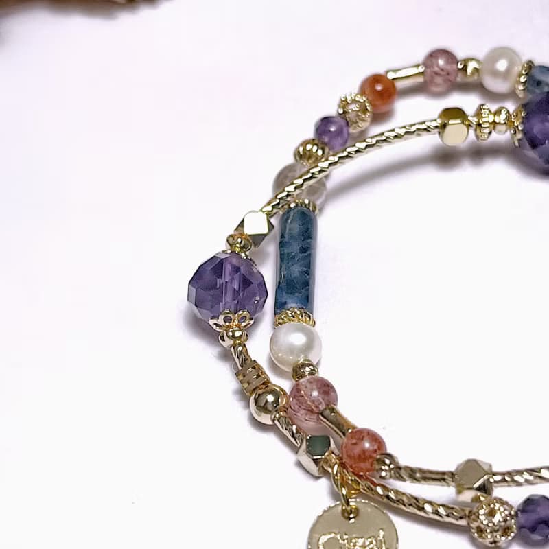 財運愛情 紫水晶 蘇打石 珍珠 鈦晶/金髮晶 草莓晶 天然水晶手鏈
