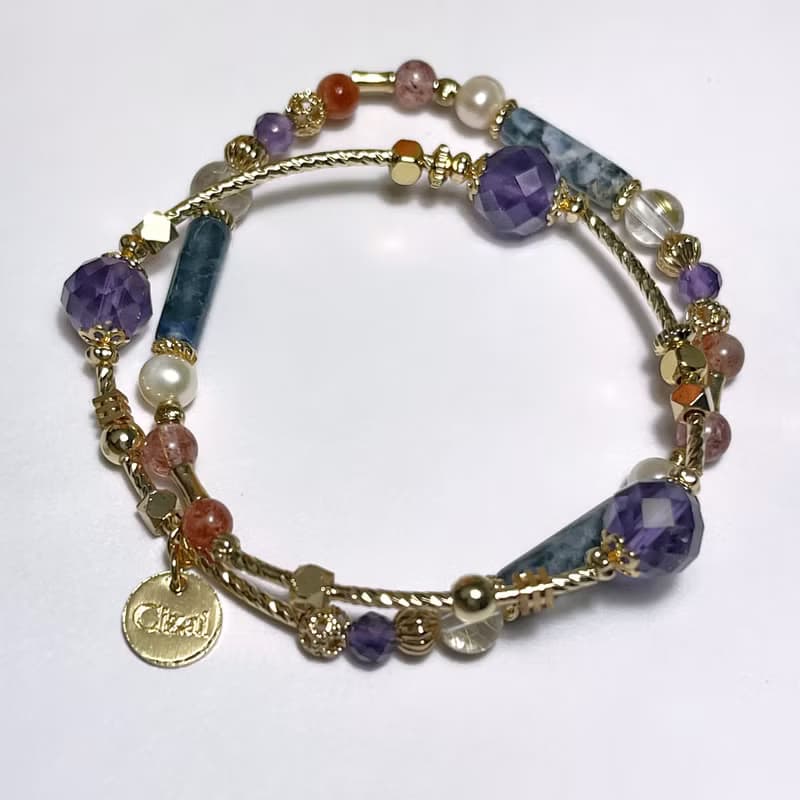 財運愛情 紫水晶 蘇打石 珍珠 鈦晶/金髮晶 草莓晶 天然水晶手鏈