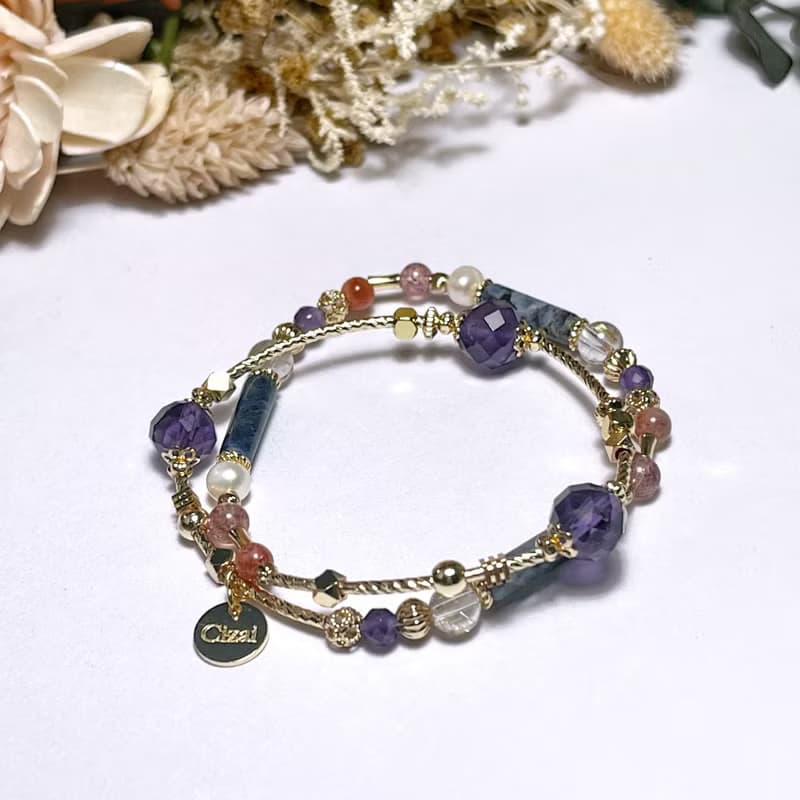 財運愛情 紫水晶 蘇打石 珍珠 鈦晶/金髮晶 草莓晶 天然水晶手鏈