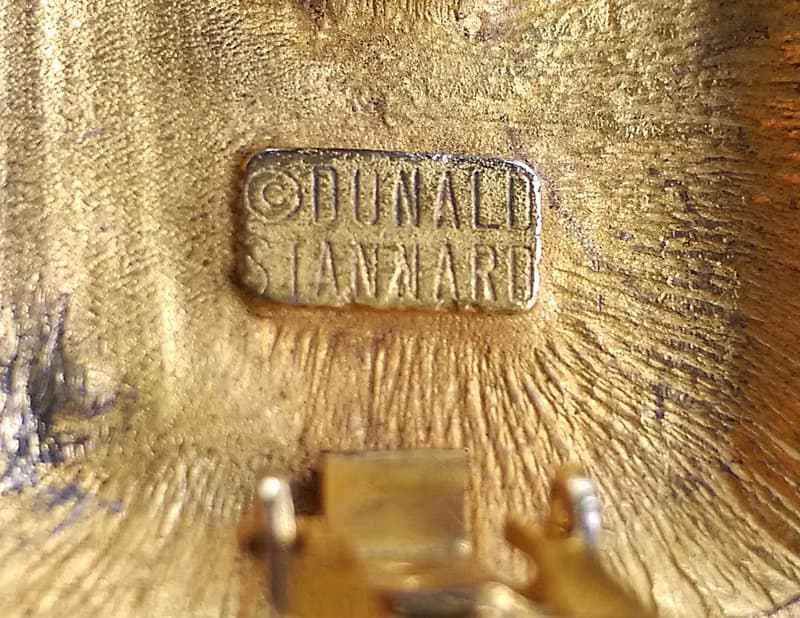 Vintage Jewelry 西洋古董飾品 Donald Stannard  皮紋 夾式耳環