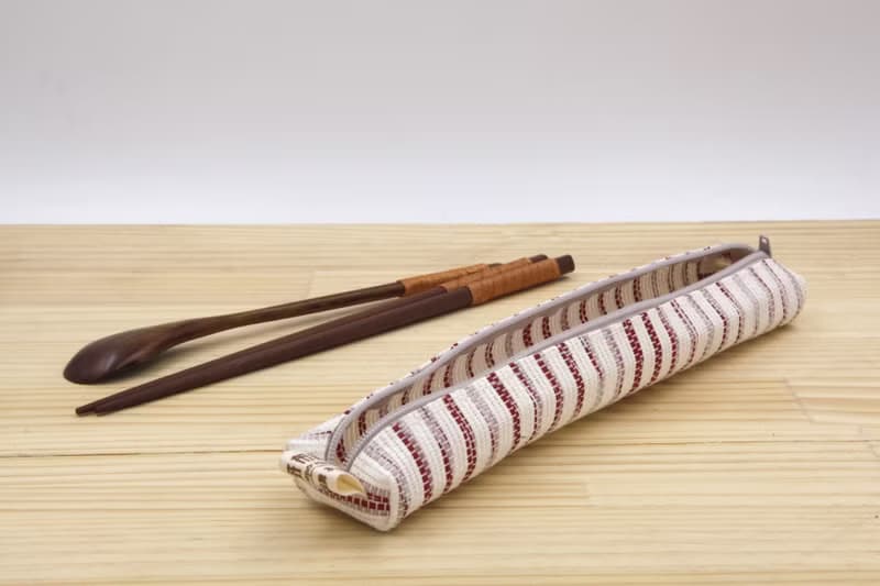 【紙布家】紙線編織 小餐具袋 紅白