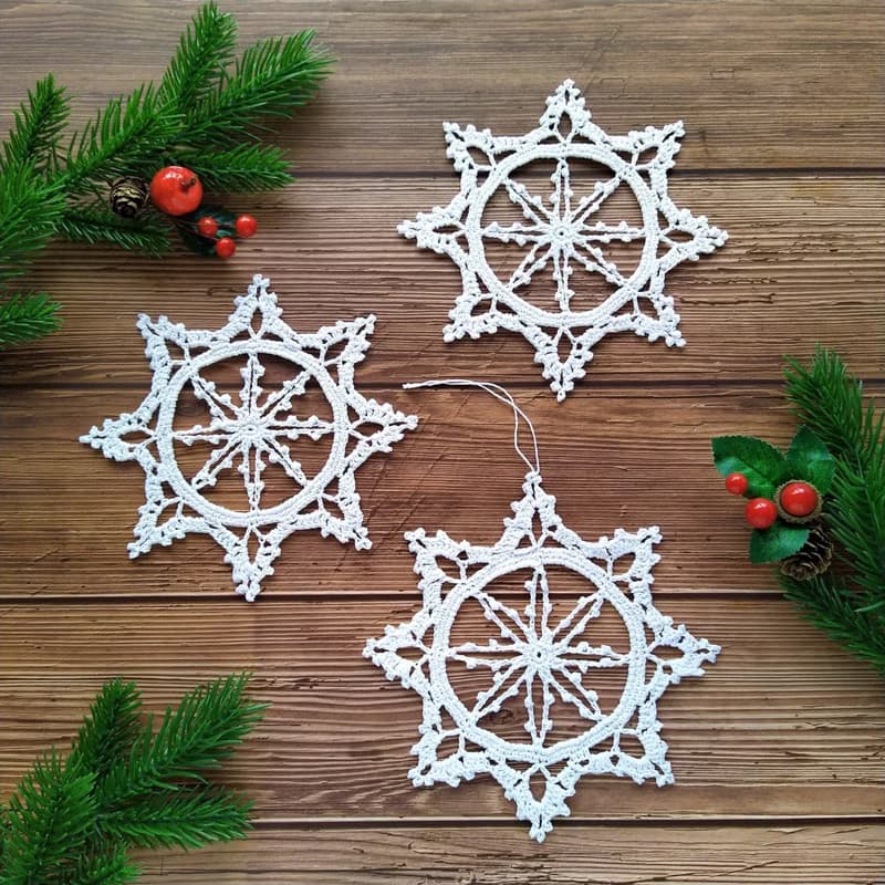 Large snowflake decorations for Christmas, 雪花聖誕飾品, Handmade Christmas Gift idea