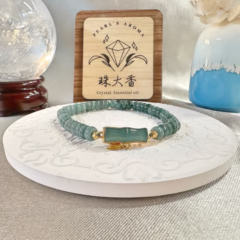 青竹映翠 翡翠手鍊 925純銀設計 清雅吉祥 珠大香 翠和雅集系列