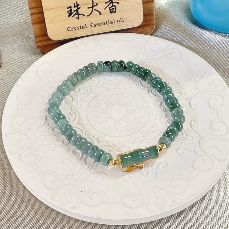 青竹映翠 翡翠手鍊 925純銀設計 清雅吉祥 珠大香 翠和雅集系列