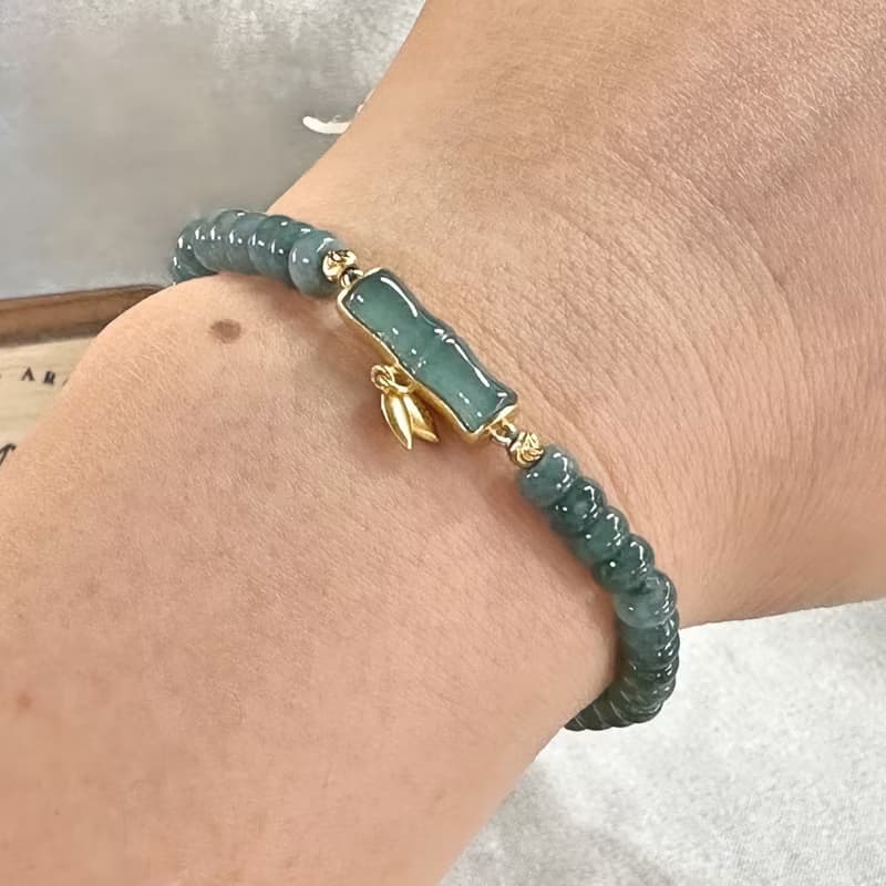 青竹映翠 翡翠手鍊 925純銀設計 清雅吉祥 珠大香 翠和雅集系列