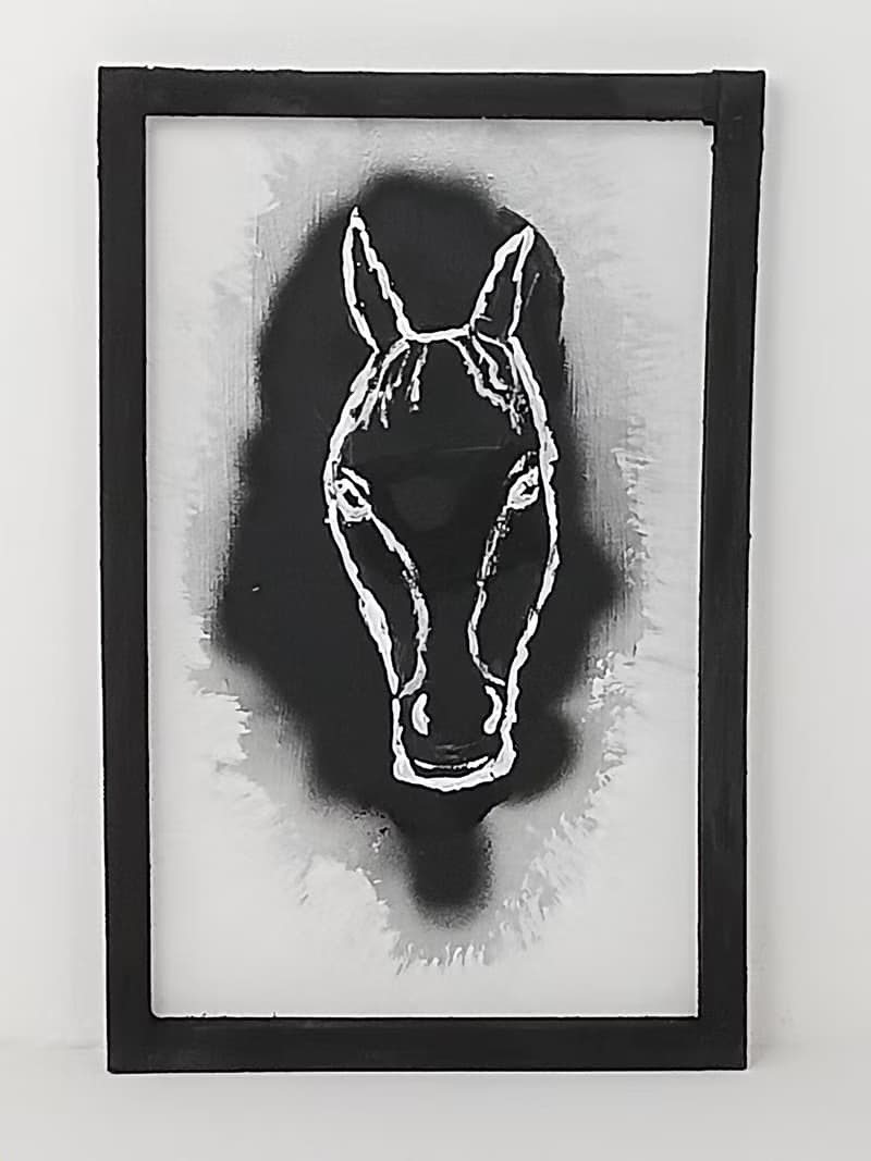 Painting Art panel Abstract Horse Silhouette