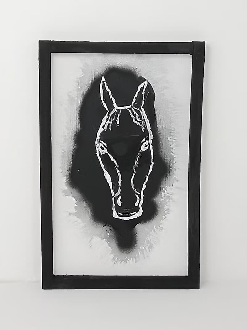 Painting Art panel Abstract Horse Silhouette