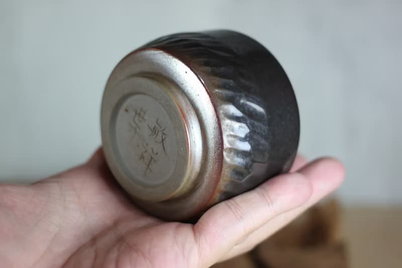 【送禮好物】120ml 柴燒 天目釉 手作切削紋茶杯 名家葉敏祥作