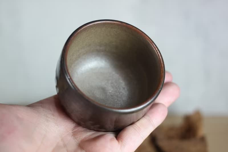 【送禮好物】120ml 柴燒 天目釉 手作切削紋茶杯 名家葉敏祥作
