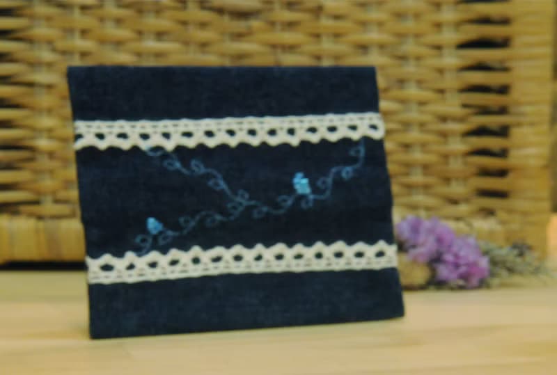 手作面紙袋 閃亮繡花 蕾絲花朵 圓珠顆粒 波浪花邊面紙包 單內袋
