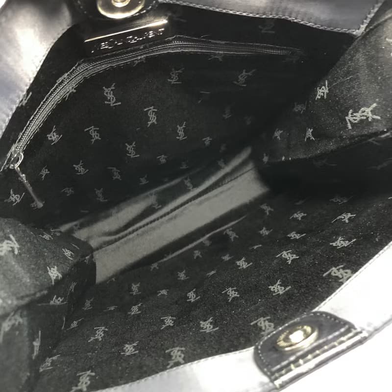 【 日本直送　名牌中古包 】Yves Saint Laurent イヴ・サンローラン ナイロン ハンドバッグ ネイビー vintage syhg5u