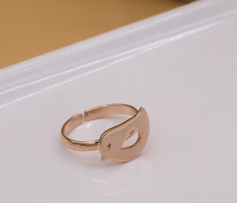Handmade Little Bird Ring - Pink gold plated on brass Little Me by CASO jewelry