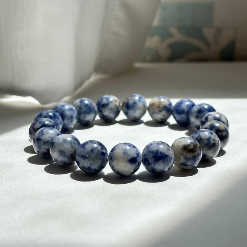 【釐清自我】藍紋石純珠手鏈 驅除壓力 堅定與勇氣治癒心