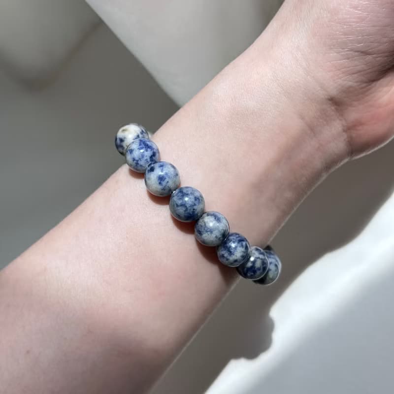 【釐清自我】藍紋石純珠手鏈 驅除壓力 堅定與勇氣治癒心