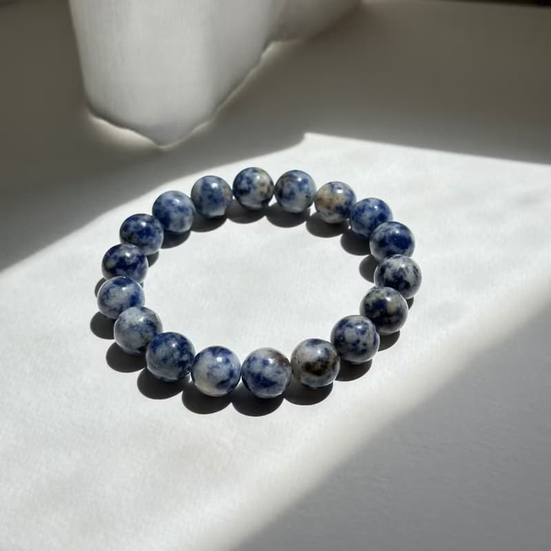 【釐清自我】藍紋石純珠手鏈 驅除壓力 堅定與勇氣治癒心