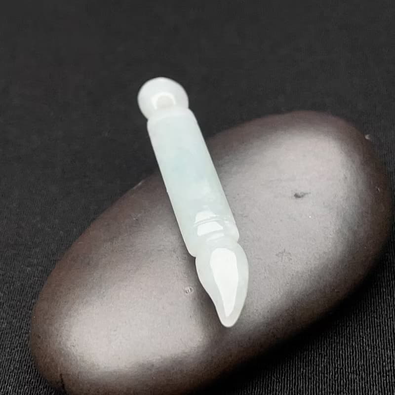 【考試順利】飄綠翡翠文昌筆項鍊 | 天然緬甸玉A貨翡翠 | 送禮
