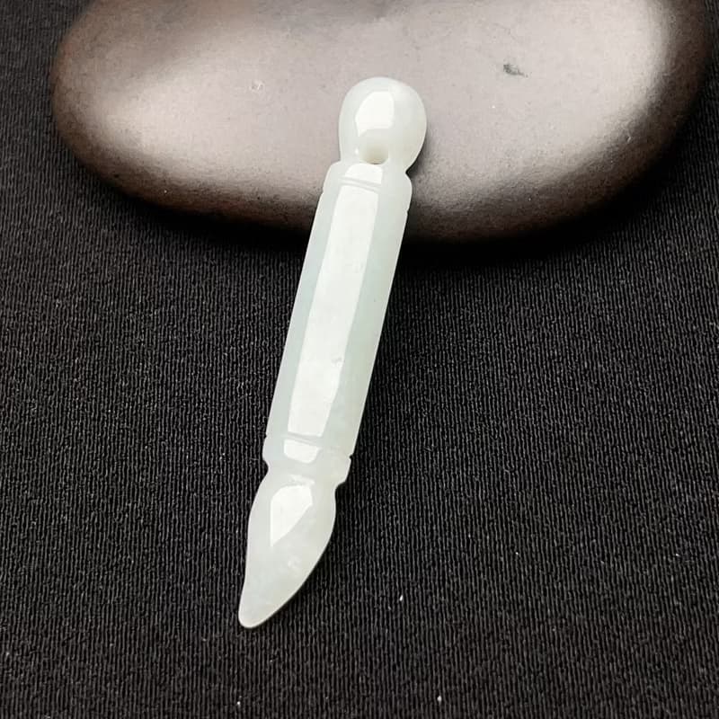 【考試順利】飄綠翡翠文昌筆項鍊 | 天然緬甸玉A貨翡翠 | 送禮