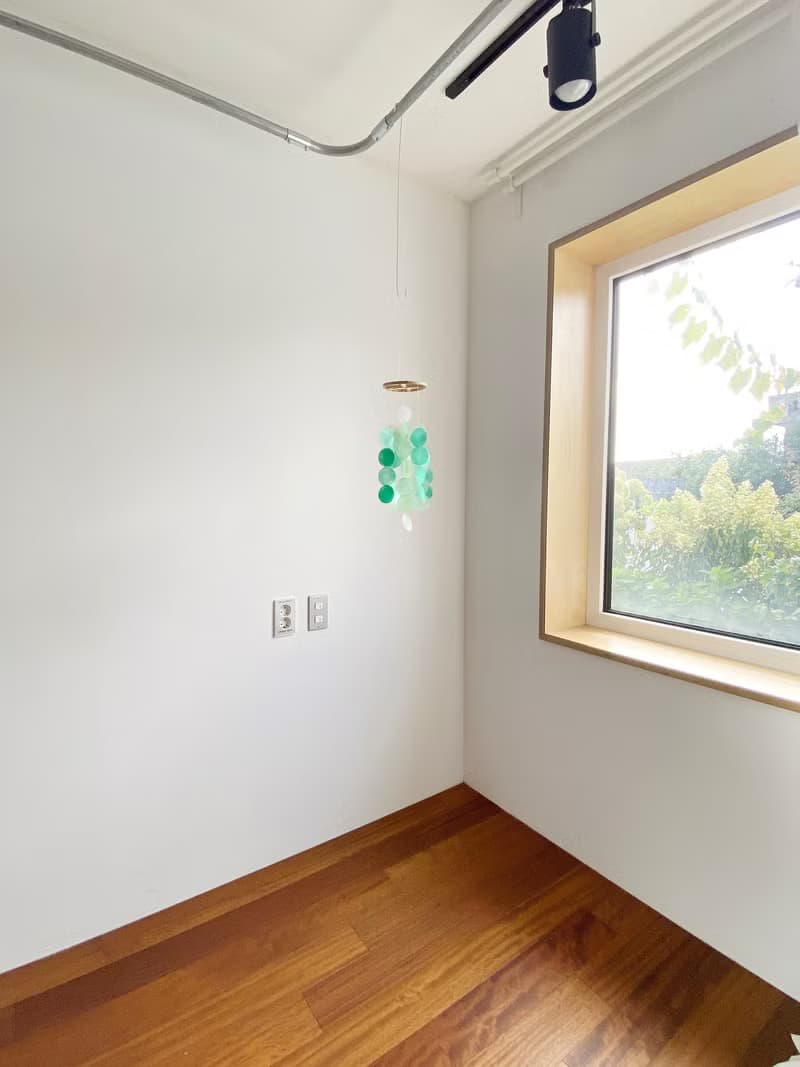 PRE-MADE | Danish Mansion_Green Circle |Capiz Shell Wind Chime Mobile | #0-334