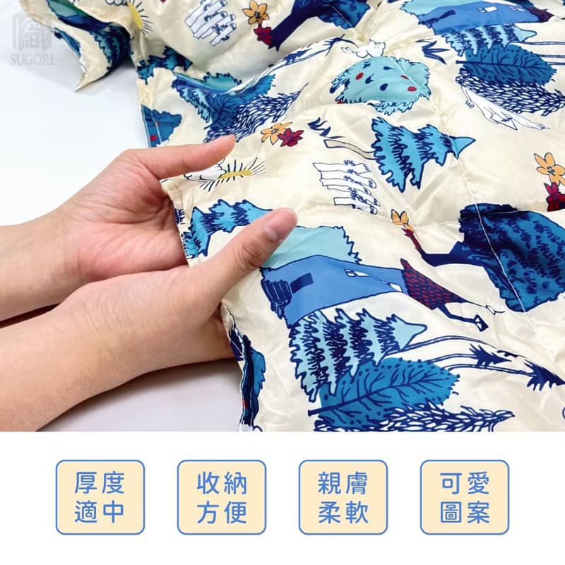 日本丸真 Moomin 奇幻森林小毯 (附造型收納袋)
