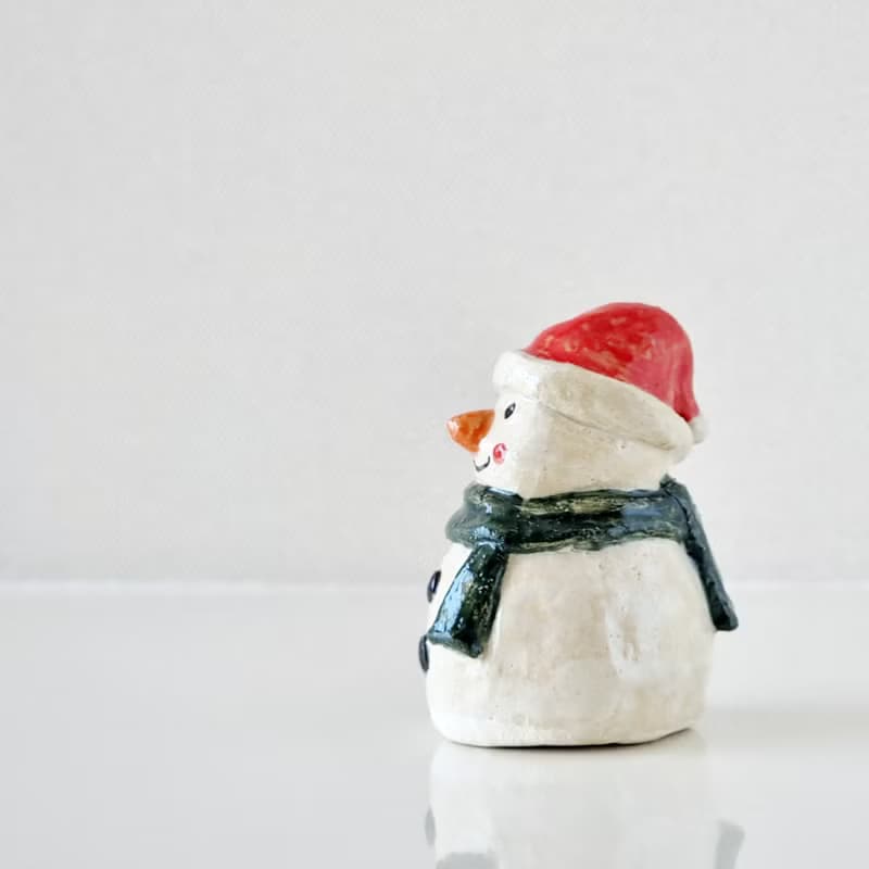 Christmas Snowman Ceramic - 100% handmade