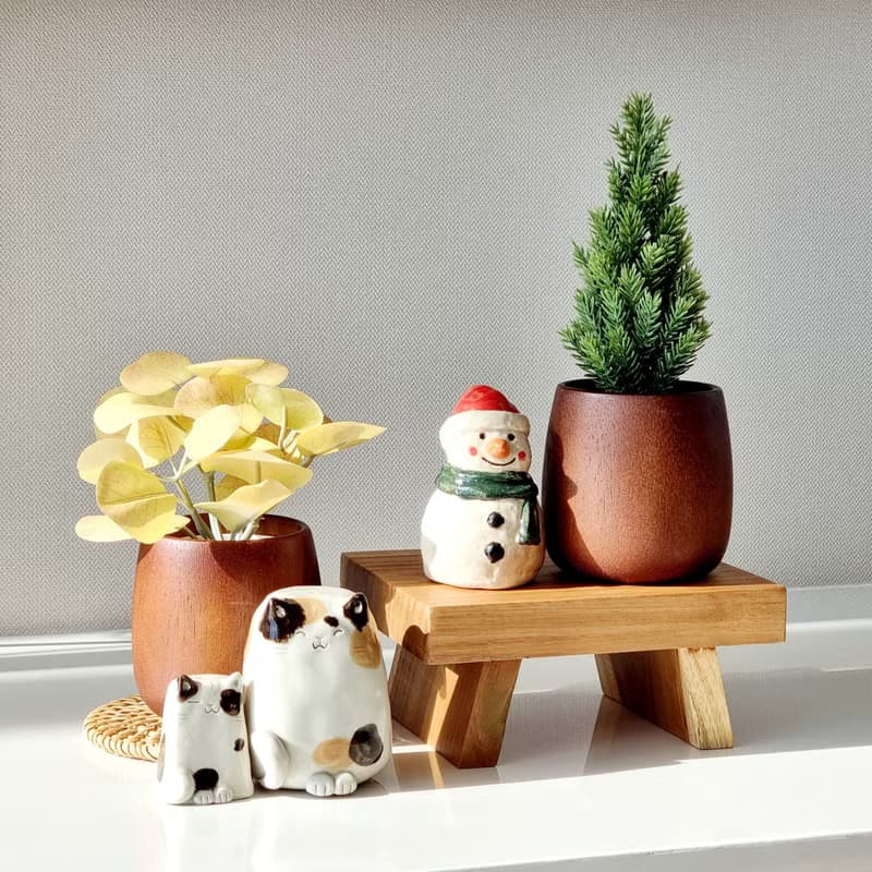Christmas Snowman Ceramic - 100% handmade