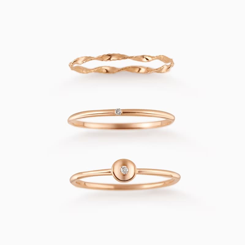 戒指 K金  夏季新品 線戒 18K 小鑽戒 手工製品