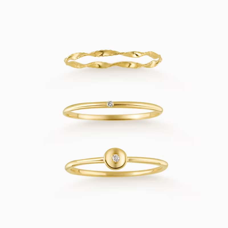 戒指 K金  夏季新品 線戒 18K 小鑽戒 手工製品