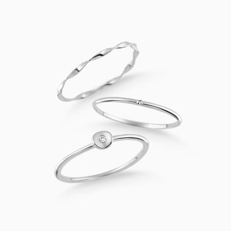 戒指 K金  夏季新品 線戒 18K 小鑽戒 手工製品