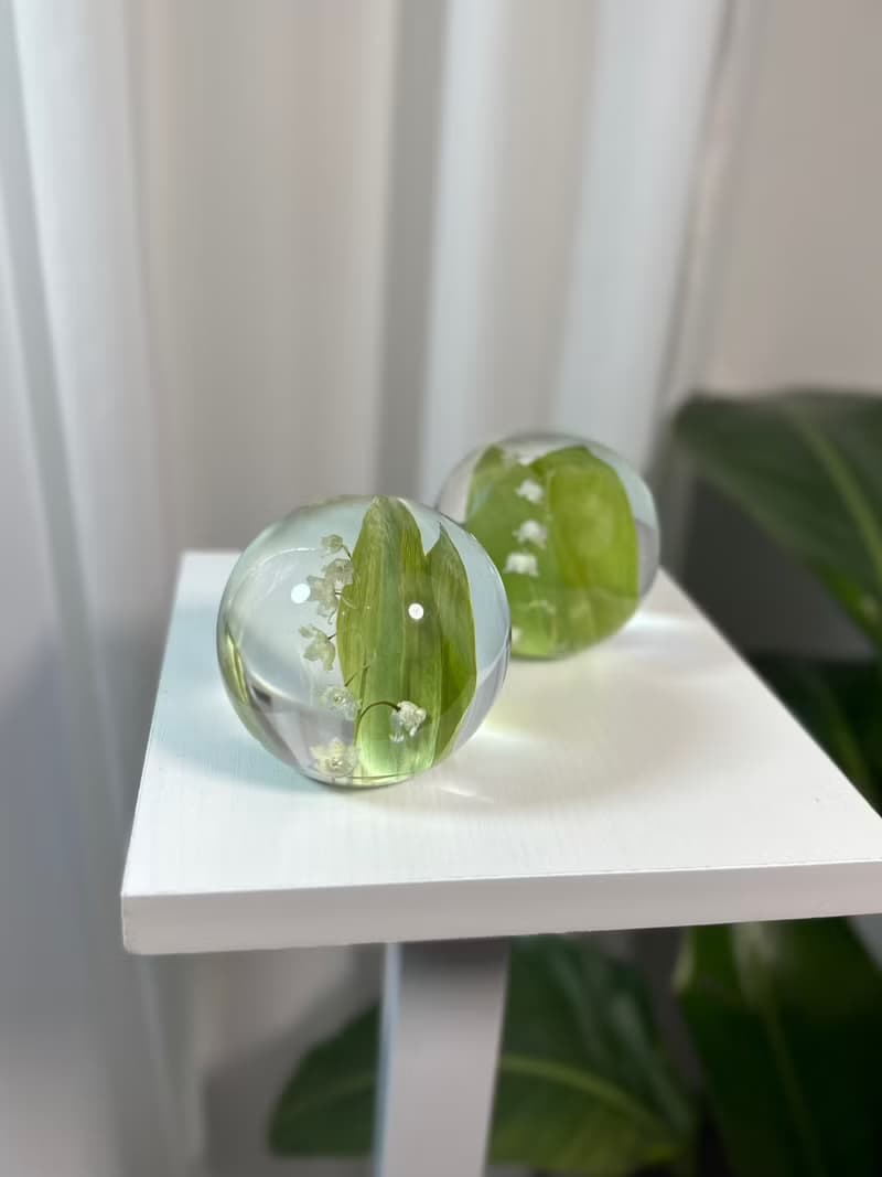幸福歸來-鈴蘭樹脂球/植物水晶球/植物標本禮物
