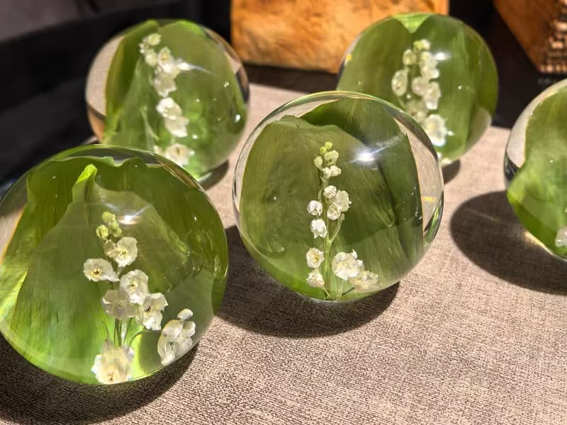 幸福歸來-鈴蘭樹脂球/植物水晶球/植物標本禮物