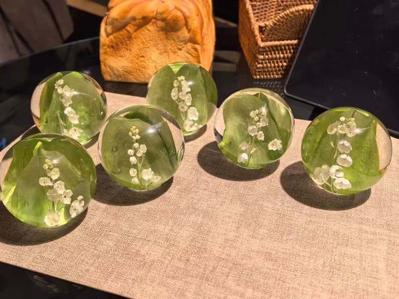 幸福歸來-鈴蘭樹脂球/植物水晶球/植物標本禮物