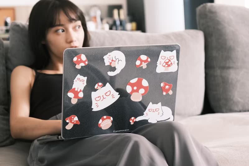 星砂款 蘑菇厭世貓透明電腦殼 MACBOOK CASE