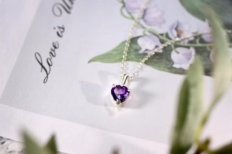 愛心紫水晶 Silver925項鍊/鎖骨鍊 情人節禮物