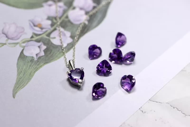 愛心紫水晶 Silver925項鍊/鎖骨鍊 情人節禮物