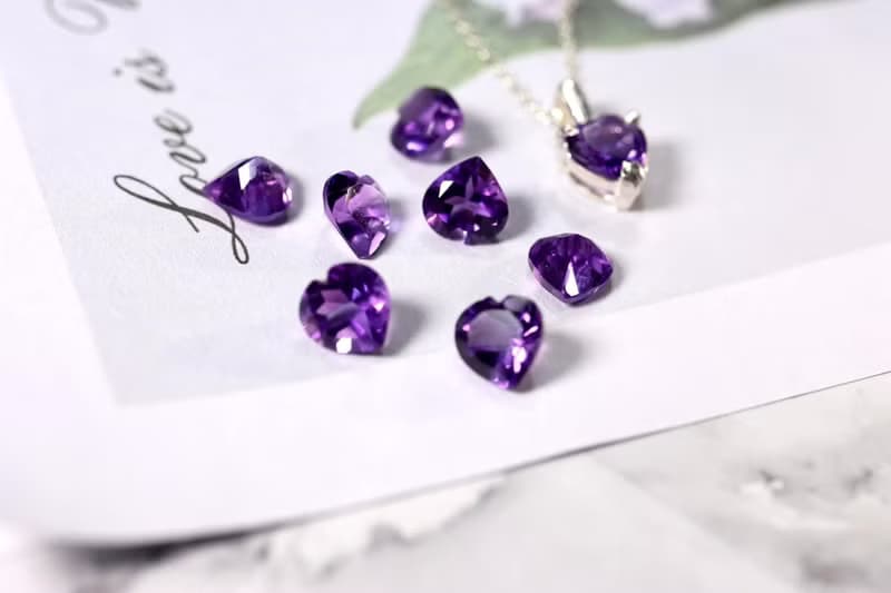 愛心紫水晶 Silver925項鍊/鎖骨鍊 情人節禮物